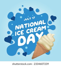 vector graphic of National Ice Cream Day good for National Ice Cream Day celebration. flat design. flyer design.flat illustration.