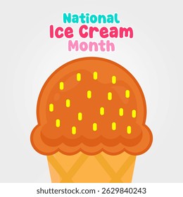 vector graphic of National Ice Cream Month ideal for National Ice Cream Month celebration