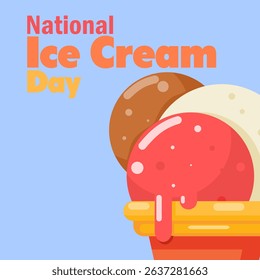 vector graphic of National Ice Cream Day ideal for National Ice Cream Day celebration