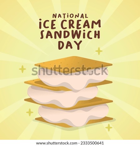 vector graphic of National Ice Cream Sandwich Day good for National Ice Cream Sandwich Day celebration. flat design. flyer design.flat illustration.