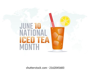 vector graphic of national iced tea month good for national iced tea month celebration. flat design. flyer design.flat illustration.
