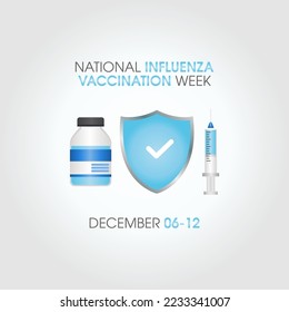 vector graphic of national influenza vaccination week good for national influenza vaccination week celebration. flat design. flyer design.flat illustration.