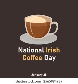 vector graphic of National Irish Coffee Day good for national National Irish Coffee Day celebration. flat design. flyer design.flat illustration.