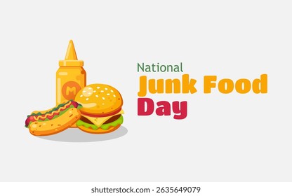 vector graphic of National Junk Food Day, ideal for National Junk Food Day celebration.

