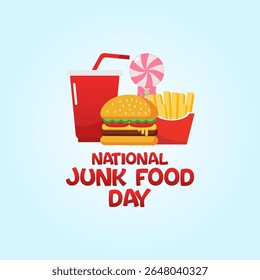 gráfico vetorial do Dia Nacional do Junk Food ideal para a celebração do Dia Nacional do Junk Food