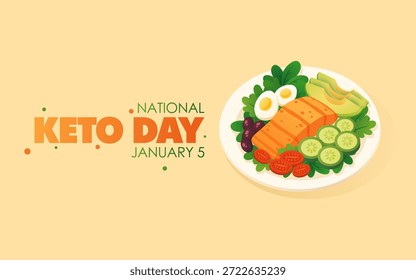 Vektorgrafik des Nationalen Keto-Tages, ideal für die Feier des Nationalen Keto-Tages.
