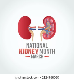 vector graphic of national kidney day good for national kidney day celebration. flat design. flyer design.flat illustration.