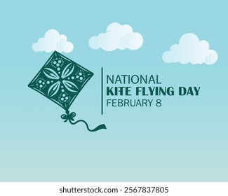 vector graphic of national kite-flying day good for national kite-flying day celebration. flat design. flyer design. flat illustration.