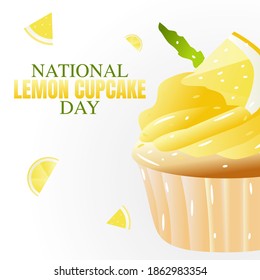 vector graphic of national lemon cupcake day good for national lemon cupcake day celebration. flat design. flyer design.flat illustration.