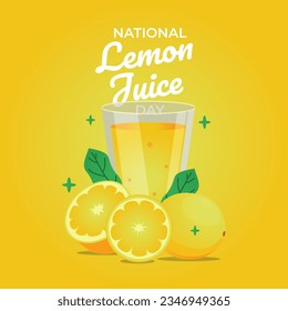 vector graphic of National Lemon Juice Day good for National Lemon Juice Day celebration. flat design. flyer design.flat illustration.