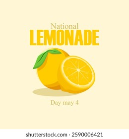 vector graphic of National Lemonade Day ideal for National Lemonade Day celebration.