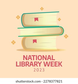 vector graphic of national library week good for national library week celebration. flat design. flyer design.flat illustration.