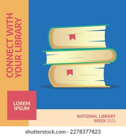 vector graphic of national library week good for national library week celebration. flat design. flyer design.flat illustration.