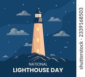 Vector graphic of national lighthouse day