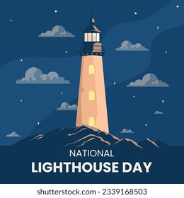 Vector graphic of national lighthouse day