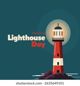 vector graphic of National Lighthouse Day, ideal for National Lighthouse Day celebration.