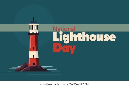 vector graphic of National Lighthouse Day, ideal for National Lighthouse Day celebration.