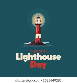 vector graphic of National Lighthouse Day, ideal for National Lighthouse Day celebration.