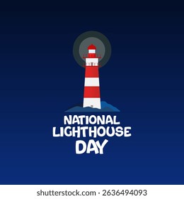 Vector graphic of National Lighthouse Day for National Lighthouse Day celebration.