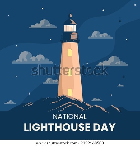 Vector graphic of national lighthouse day