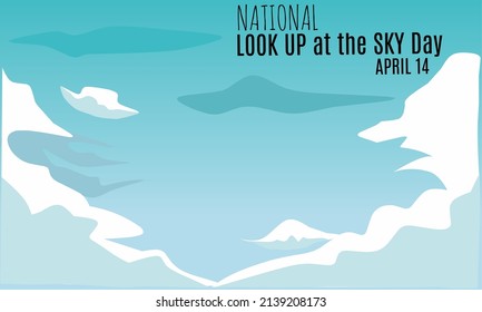Vector graphic of national look up at the sky for national look up at the sky day celebration. flat design. flyer design. flat illustration. April 14.