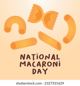 vector graphic of National Macaroni Day good for National Macaroni Day celebration. flat design. flyer design.flat illustration.