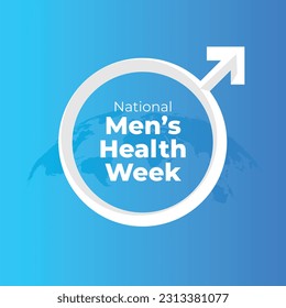 vector graphic of National Men's Health Week good for National Men's Health Week celebration. flat design. flyer design.flat illustration.