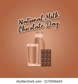 Vector Graphic Of National Milk Chocolate Day Good For National Milk Chocolate Day Celebration. Flat Design. Flyer Design.flat Illustration.