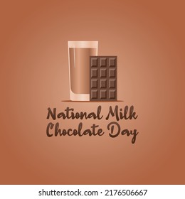 Vector Graphic Of National Milk Chocolate Day Good For National Milk Chocolate Day Celebration. Flat Design. Flyer Design.flat Illustration.