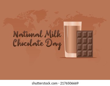 Vector Graphic Of National Milk Chocolate Day Good For National Milk Chocolate Day Celebration. Flat Design. Flyer Design.flat Illustration.