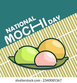 gráfico vectorial del Día Nacional de Mochi bueno para la celebración del Día Nacional de Mochi. diseño plano. diseño de volante. ilustración plana