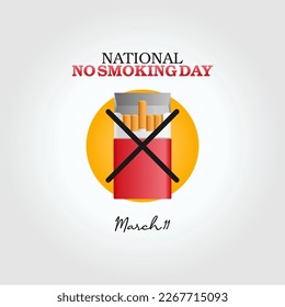 vector graphic of national no smoking day good for national no smoking day celebration. flat design. flyer design.flat illustration.