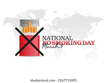vector graphic of national no smoking day good for national no smoking day celebration. flat design. flyer design.flat illustration.