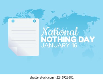 vector graphic of national nothing day good for national nothing day celebration. flat design. flyer design.flat illustration.