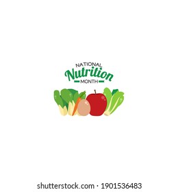 Vector Graphic Of National Nutrition Month Good For National Nutrition Month Celebration. Flat Design. Flyer Design.flat Illustration.