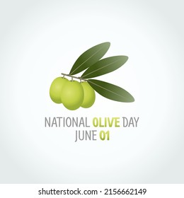 vector graphic of national olive day good for national olive day celebration. flat design. flyer design.flat illustration.
