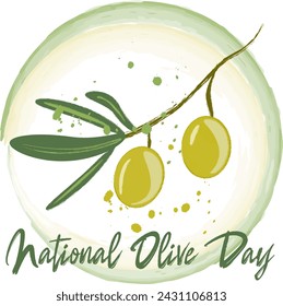 
vector graphic of national olive day good for national olive day celebration. vector design of  hand drawn watercolor style. flyer design. flat illustration.