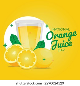 vector graphic of national orange juice day good for national orange juice day celebration. flat design. flyer design.flat illustration.