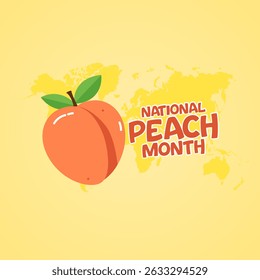 Vector graphic of National Peach Month for National Peach Month celebration.