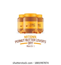 vector graphic of national peanut butter lover's day good for peanut butter lover's day celebration. flat design. flyer design.flat illustration.