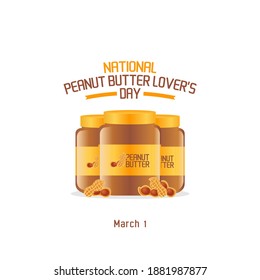 vector graphic of national peanut butter lover's day good for peanut butter lover's day celebration. flat design. flyer design.flat illustration.