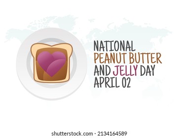 vector graphic of national peanut butter and jelly day good for national peanut butter and jelly day celebration. flat design. flyer design.flat illustration.