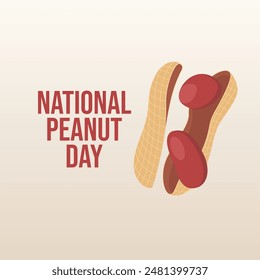 Gráfico de Vector del Día Nacional del Cacahuete ideal para la celebración del Día Nacional del Cacahuete.