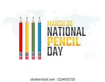 vector graphic of national pencil day good for national pencil day celebration. flat design. flyer design.flat illustration.