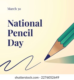 vector graphic of national pencil day good for national pencil day celebration. flat design. flyer design.flat illustration.