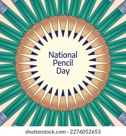 vector graphic of national pencil day good for national pencil day celebration. flat design. flyer design.flat illustration.