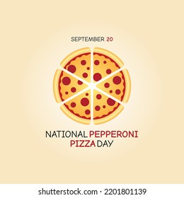 vector graphic of national pepperoni pizza day good for national pepperoni pizza day celebration. flat design. flyer design.flat illustration.