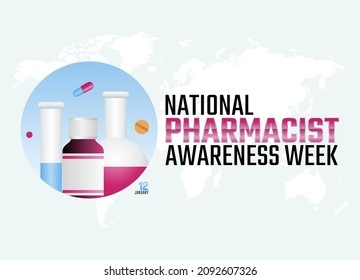 vector graphic of national pharmacist awareness week good for national pharmacist awareness week celebration. flat design. flyer design.flat illustration.
