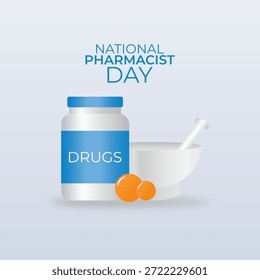 Vector gráfico del Día Nacional del Farmacéutico ideal para la celebración del Día Nacional del Farmacéutico