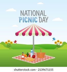 vector graphic of national picnic day good for national picnic day celebration. flat design. flyer design.flat illustration.